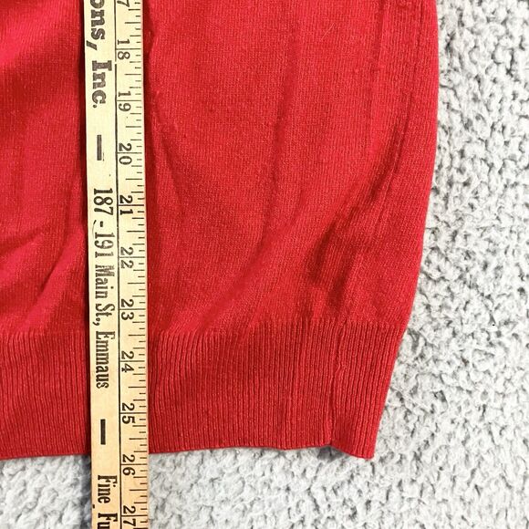 Mantovani Studio Sweater Mens Large Red 100% Italian Cashmere Made In Italy - Picture 5 of 6